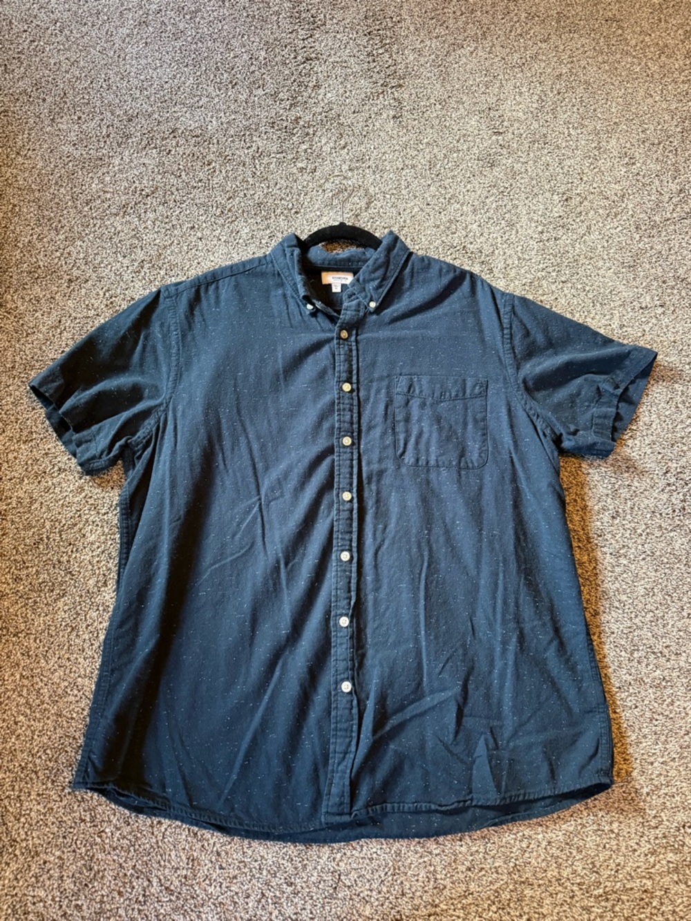 Sonoma Short-Sleeve Button-Down Shirt in Dark Blue